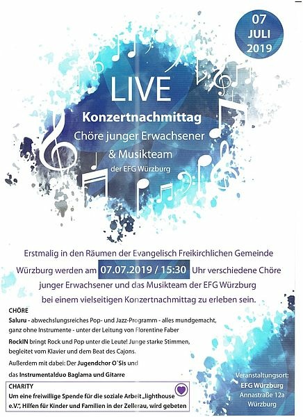 Einladungsflyer zum Benefizkonzert